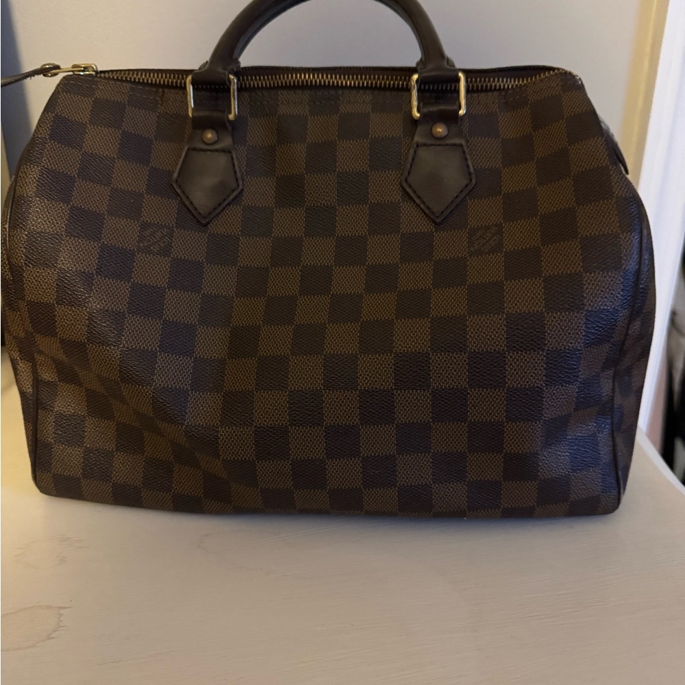 Louis Vuitton Brown Checkered Tote Bag